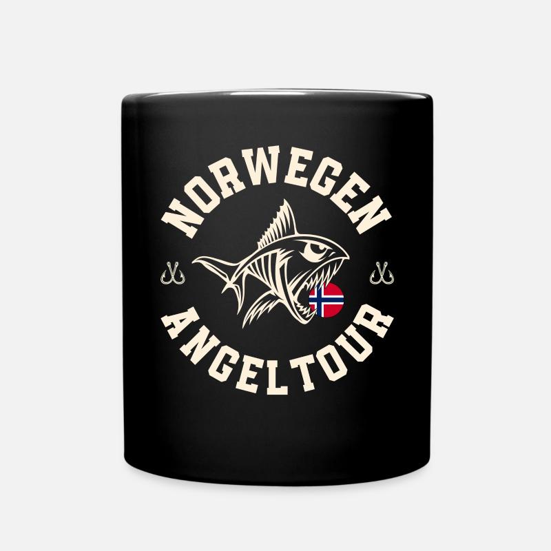 Norwegen Angeltour - Tasse einfarbig - Schwarz