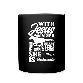 Fun Horse Racing Horse Racing Gift Idea - Full Colour Mug - black - Front