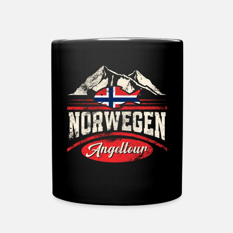 Norwegen Angeltour - Tasse einfarbig - Schwarz