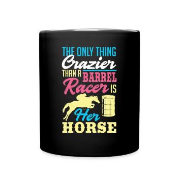 Fun Horse Racing Horse Racing Gift Idea - Full Colour Mug - black - Front