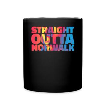 Straight out of Norwalk California Walking Town - Full Colour Mug - black - Front