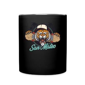 San Mateo California USA Palm Trees Skate Beach - Tasse einfarbig - Schwarz - Vorne