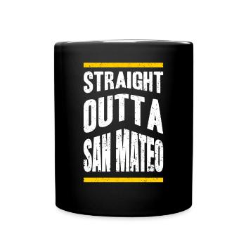 Straight from San Mateo California Walking Town - Full Colour Mug - black - Front