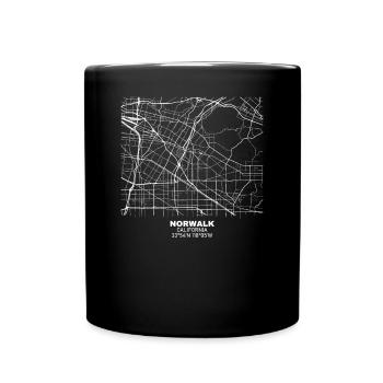 Norwalk California Adventure Coordinaten Road Map - Full Colour Mug - black - Front