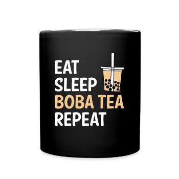 Manger Dormir Boba Thé Répéter Chemise Cadeau - Mug uni - noir - Devant