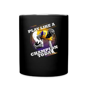 Spielen Sie Heute Ein Champion Football Rugby - Tasse einfarbig - Schwarz - Vorne