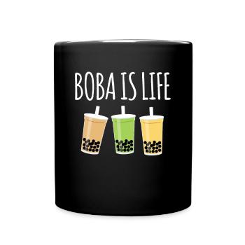 Boba Is Life Shirt Gift Bubble Tea - Full Colour Mug - black - Front