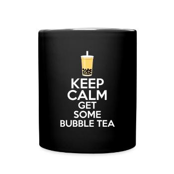 Restez calme Obtenez un cadeau de chemise bubble tea - Mug uni - noir - Devant