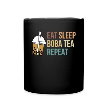 Manger Dormir Boba Thé Répéter Chemise Cadeau - Mug uni - noir - Devant