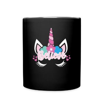 Belief in Unicorn Unicorn - Full Colour Mug - black - Front