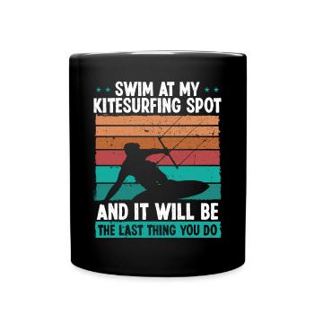 Kiteboarder Humor Wind Kitesurfing Funny Kitesurf - Full Colour Mug - black - Front