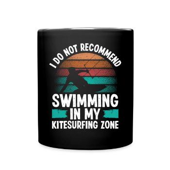 Kitesurf Humour Je ne recommande pas Kiteboarder - Mug uni - noir - Devant