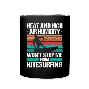 Kiteboarding Heat Funny Kiteboarder Kitesurfer - Tasse einfarbig - Schwarz - Vorne
