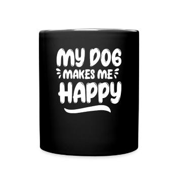 Mon chien me rend heureux - Mug uni - noir - Devant