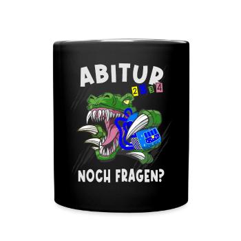 Einschulung Dinosaurier Abi 2034 - Tasse einfarbig - Schwarz - Vorne