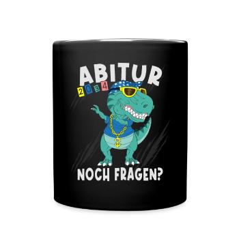 Einschulung Dinosaurier Abi 2034 - Tasse einfarbig - Schwarz - Vorne