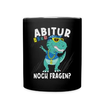 Einschulung Dinosaurier Abi 2035 - Tasse einfarbig - Schwarz - Vorne