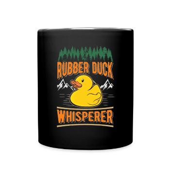 Canard en caoutchouc Whisperer Canard grinçant Canard baignant Canard - Mug uni - noir - Devant