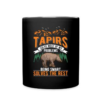 Tapir Flachlandtapir Tapirdae Tapir - Tasse einfarbig - Schwarz - Vorne