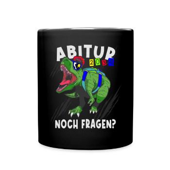 Einschulung Dinosaurier Abi 2034 - Tasse einfarbig - Schwarz - Vorne