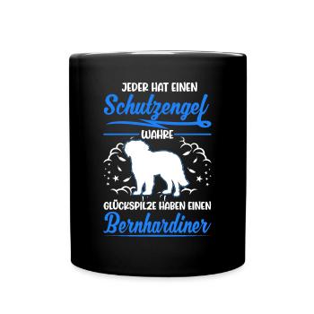 Bernhardiner Schutzengel St. Bernhardshund - Tasse einfarbig - Schwarz - Vorne