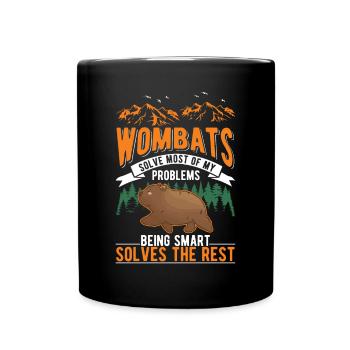 Australischer Wombat - Tasse einfarbig - Schwarz - Vorne