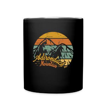 Mountain Retro Camping Adirondack Hiking Nature - Full Colour Mug - black - Front