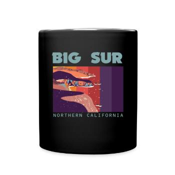 Coastal Souvenir Ocean Nature Northern California Big Su - Full Colour Mug - black - Front