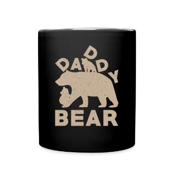 Stolzes Twin Dad Design Mit Twin Dad Bear - Tasse einfarbig - Schwarz - Vorne