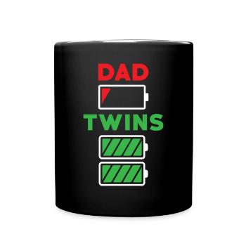 Papa Twins Père Batterie d’énergie vide - Mug uni - noir - Devant