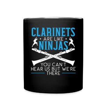 Les clarinettes sont comme des ninjas clarinettiste musicien - Mug uni - noir - Devant
