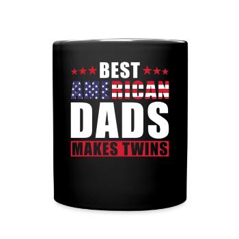 Bester Zwillingsvater Amerika USA Dad - Tasse einfarbig - Schwarz - Vorne