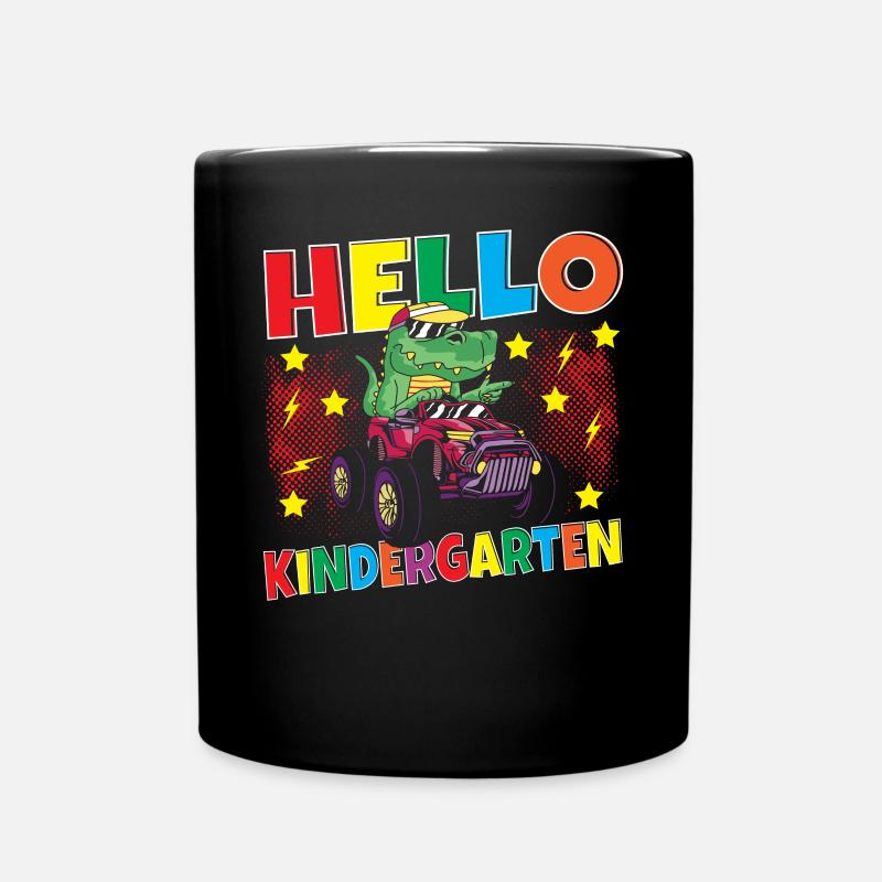 Hallo Kindergarten Erster Schultag - Tasse einfarbig - Schwarz