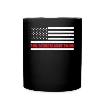 Papa Zwilinge USA American Dad - Tasse einfarbig - Schwarz - Vorne