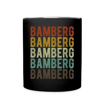 Bamberg Stadt Retro Vintage - Tasse einfarbig - Schwarz - Vorne