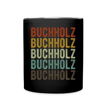 Buchholz Stadt Retro Vintage - Tasse einfarbig - Schwarz - Vorne