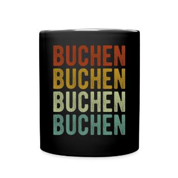 Buchen Stadt Retro Vintage - Tasse einfarbig - Schwarz - Vorne