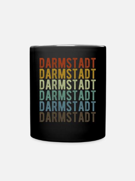 Darmstadt Stadt Retro Vintage - Tasse einfarbig - Schwarz