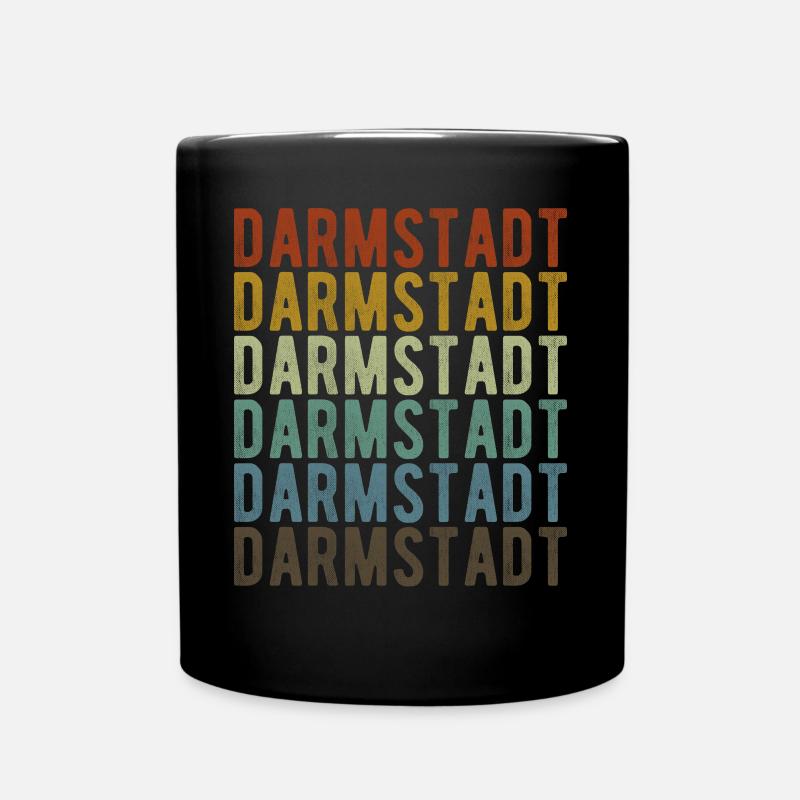 Darmstadt Stadt Retro Vintage - Tasse einfarbig - Schwarz