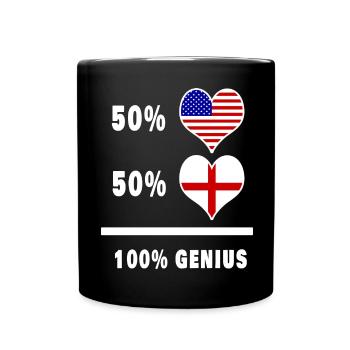 Angleterre et USA Genius / cadeau - Mug uni - noir - Devant