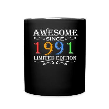 1991 - Jahrgang 1991 - Fantastisch seit 1991 - Tasse einfarbig - Schwarz - Vorne