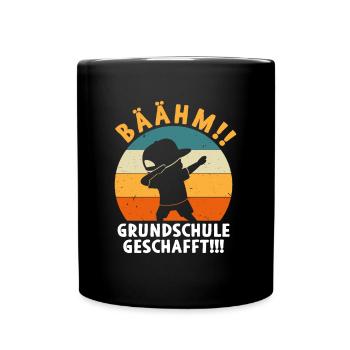 Grundschule geschafft Absolvent Abgänger - Tasse einfarbig - Schwarz - Vorne