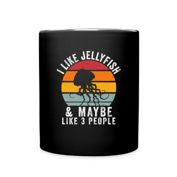 J’aime les méduses et peut-être comme 3 personnes - Mug uni - noir - Devant