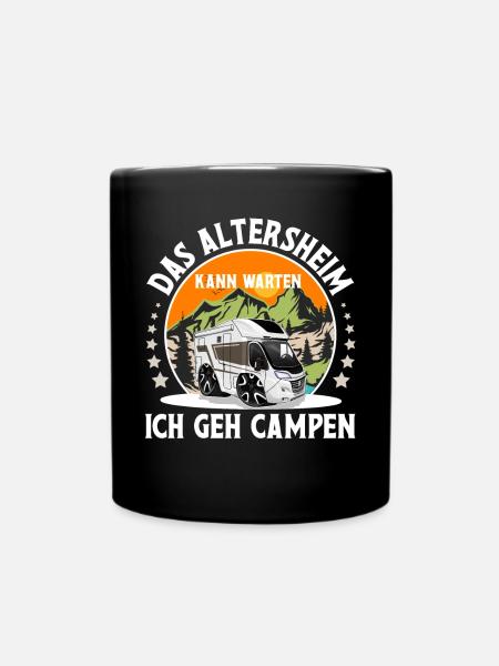 Camping Camper Campen Oma Opa - Tasse einfarbig - Schwarz