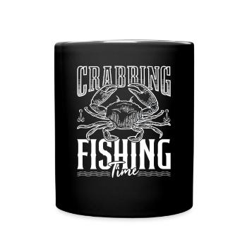 Krabbenzeit Angeln für Krabben Rockpool Fischer - Tasse einfarbig - Schwarz - Vorne