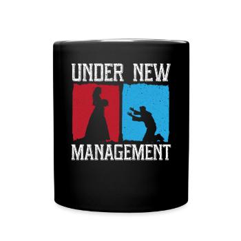 Under New Management Groom Wedding Bachelor Party - Full Colour Mug - black - Front