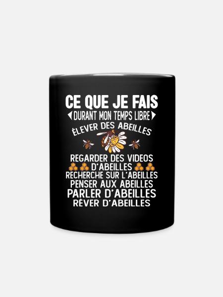 Ce Que Je Fais Pendant Mon Temps Libre abeilles - Mug uni - noir
