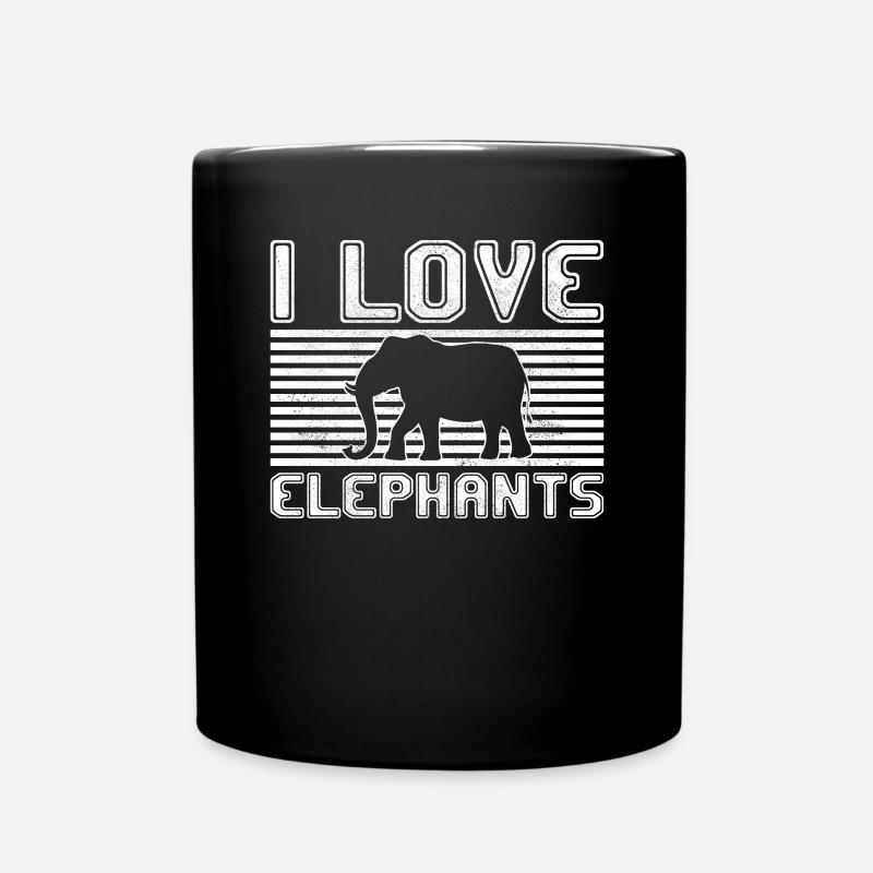 I love elephants - Tasse einfarbig - Schwarz