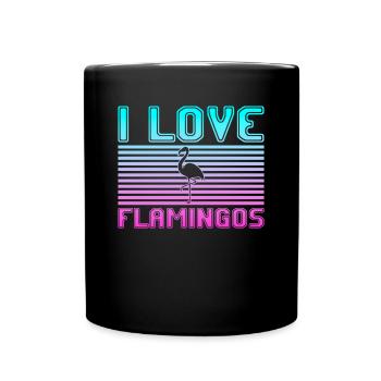 I love flamingos - Full Colour Mug - black - Front