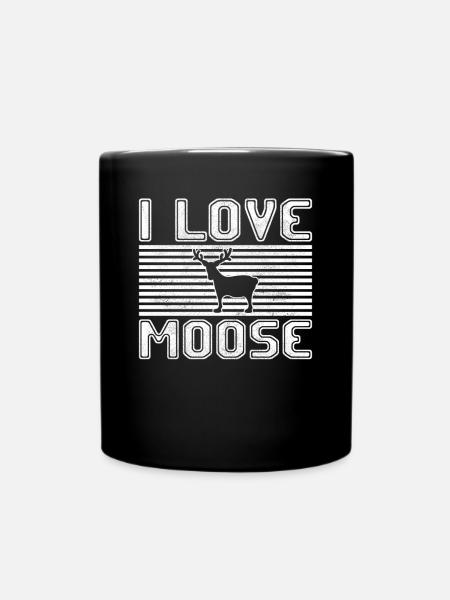 I love moose - Tasse einfarbig - Schwarz